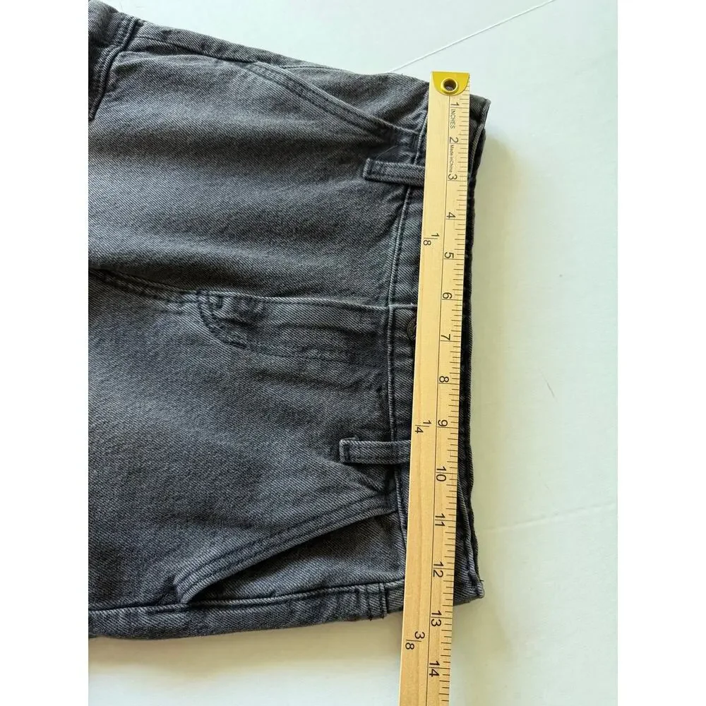 Old Navy Girls Size 10 High Rise Baggy Wide Leg Cargo Jeans Faded Black